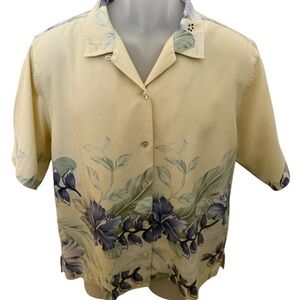 TOMMY BAHAMA 100% Silk Aloha Hawaiian Blouse Shirt Women M Medium